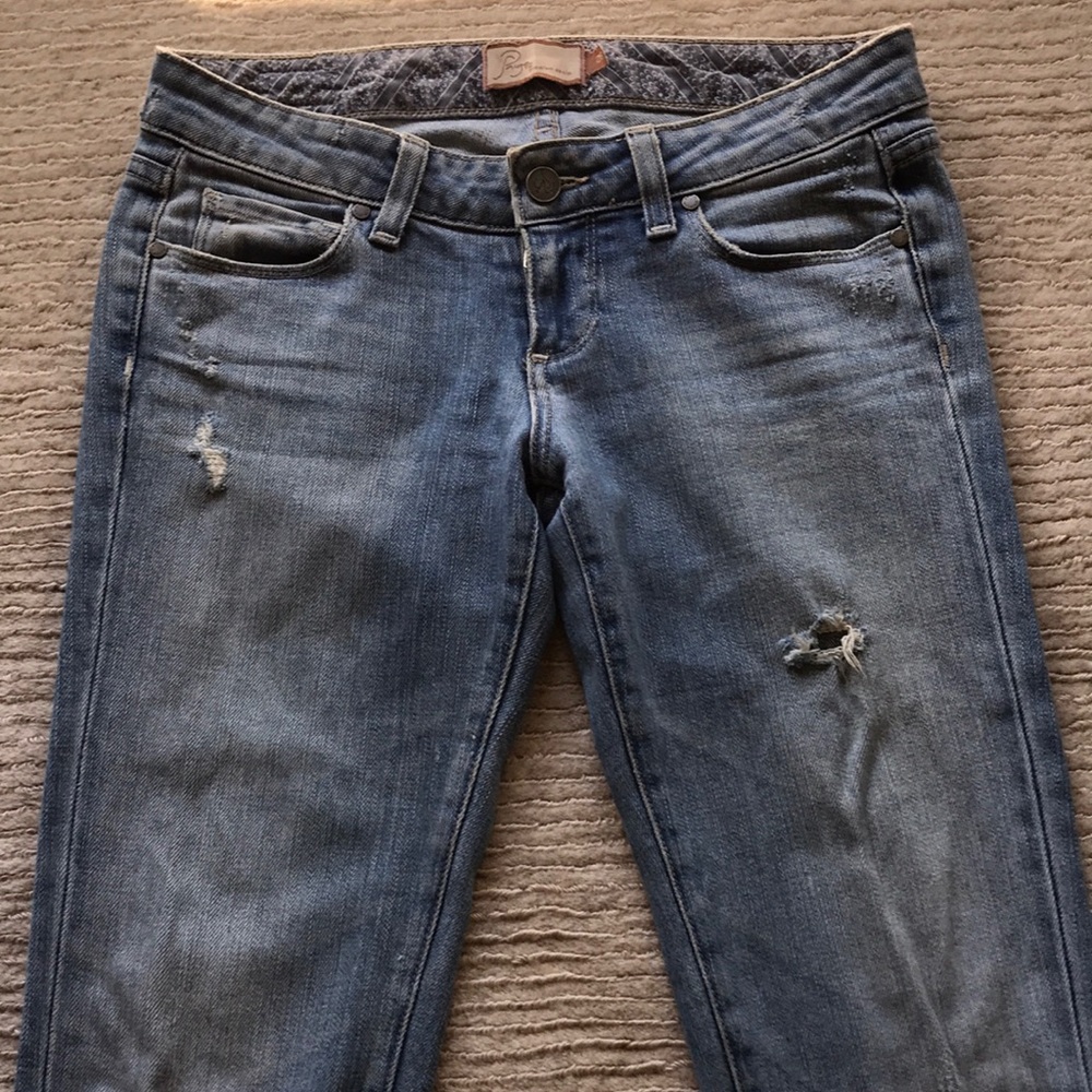 Distressed Light Coloured Paige Roxbury Jean